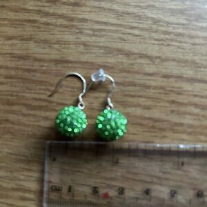 Green Beaded Earrings